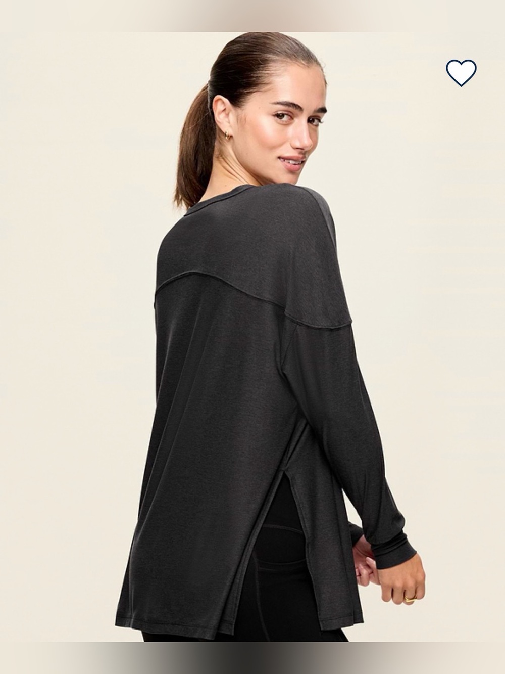 Old Navy Charcoal Cloud motion Split-Hem Long Sleeve Top